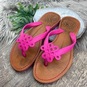 DVF Hot Pink Lush Love Knot Jelly Flip Flops